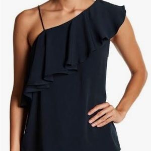 Naked Zebra off shoulder ruffle top NWOT